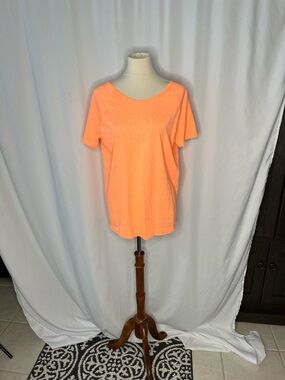 Under Armour HeatGear Neon Orange Open Back Tee | Size Large